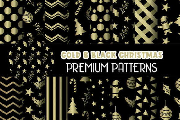 Black and Gold Christmas Digital Papers: Elevate Your Holiday Projects with Elegance