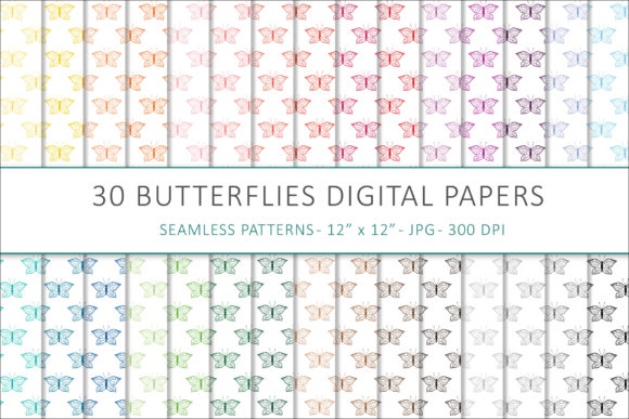 Butterflies Color Digital Papers