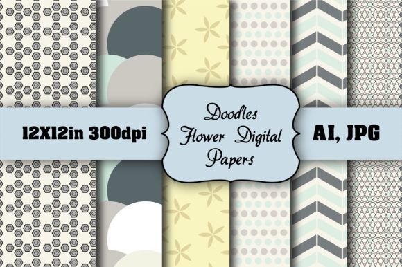 Doodles Flower Digital Paper Graphic: A Versatile Design Resource for Modern Creatives