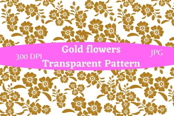 Gold Flowers Transparent Pattern: A Versatile Design for Creative Projects
