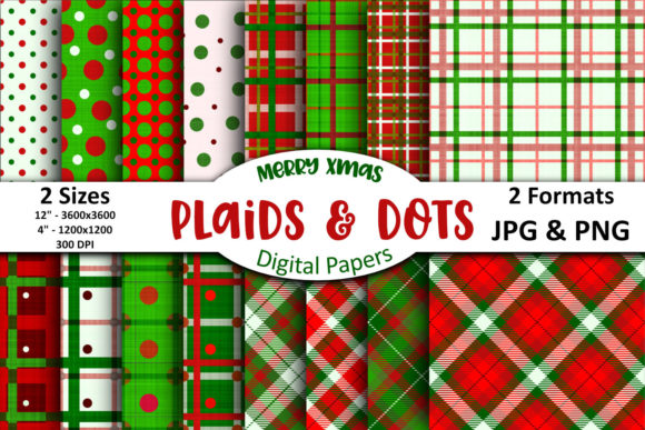 Merry Xmas Plaids Dots Papers