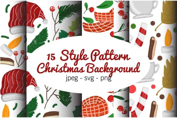 SALE 15 Watercolor Christmas Pattern