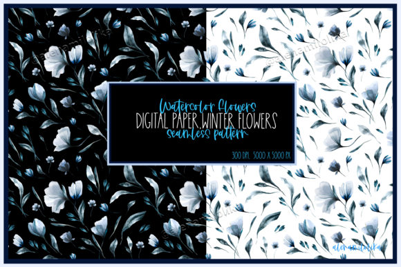 Seamless Floral Watercolor Pattern Paper