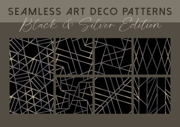 Silver Black Chic Masculine Deco Pattern